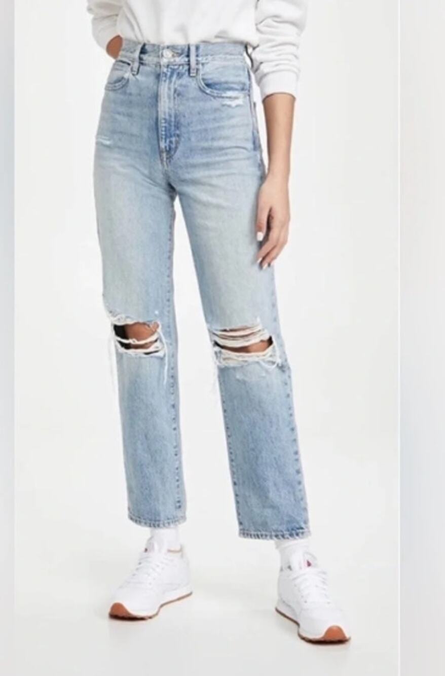 SLVRLAKE Dakota High Rise Relaxed Taper Straight Leg Jeans Long Time Coming 28